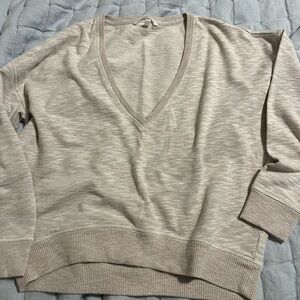 Victoria's Secret Light tan Knit Top, v neck, size medium